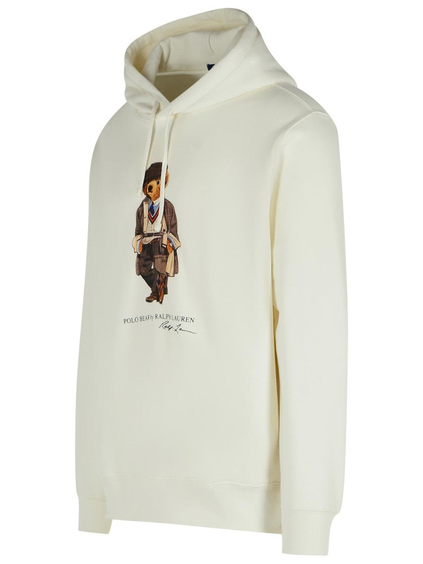 Polo Ralph Lauren Bear Sweatshirt In White Cotton Blend