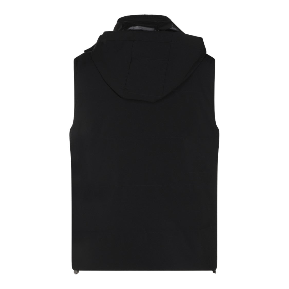 Montecore White Sleeveless High Collar Hooded Coat