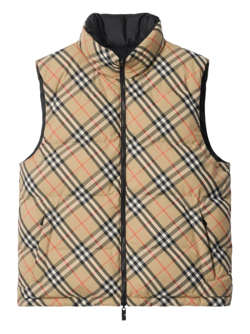 Burberry Reversible Down Vest With Check Pattern
