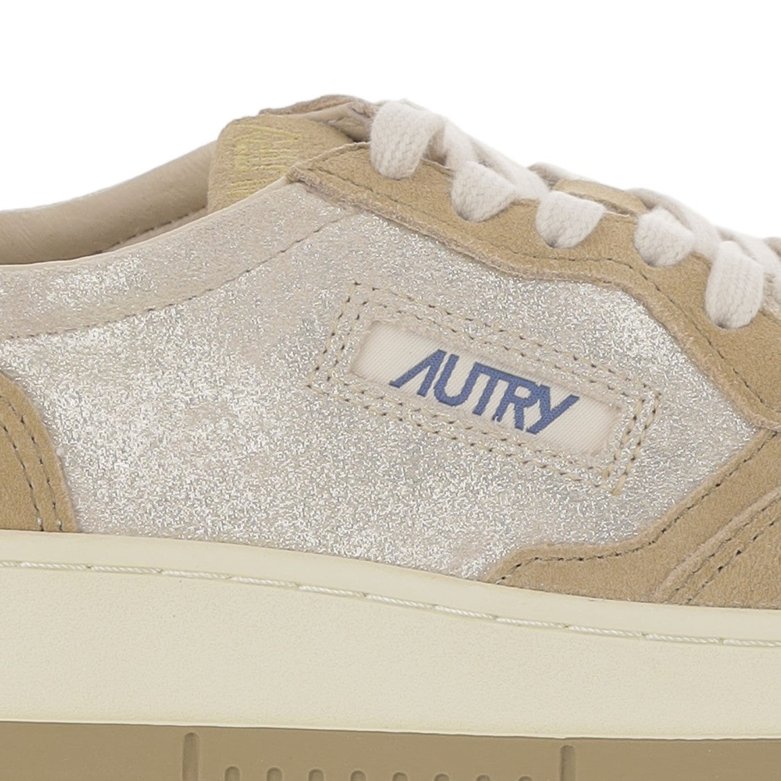 Autry Beige Suede Insert Leather Sneakers