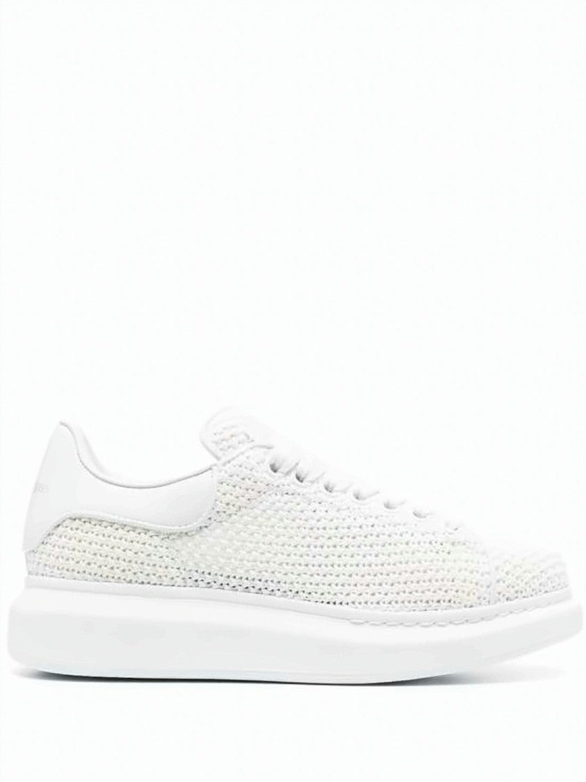 Alexander Mcqueen Knitted Mesh Low-Top Sneakers With Cushioned Sole