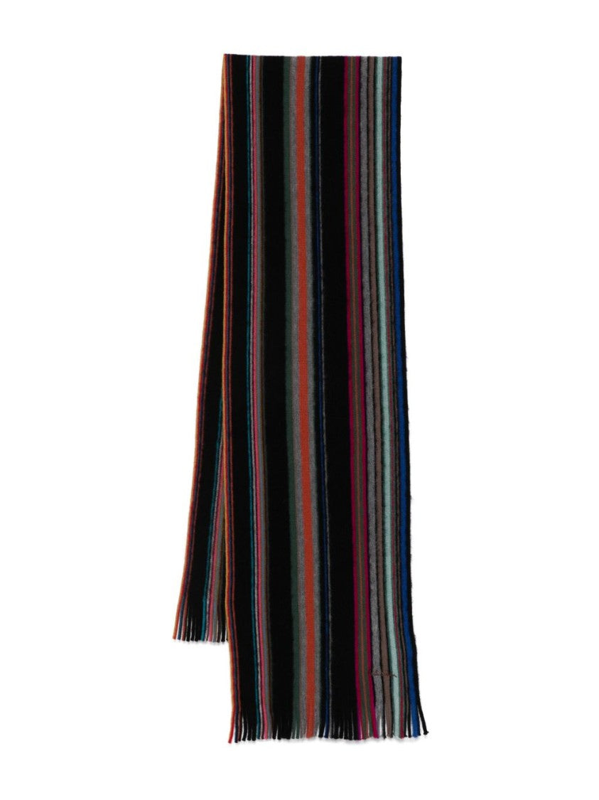 Paul Smith Multicolor Vertical Stripe Ribbed Knit Scarf