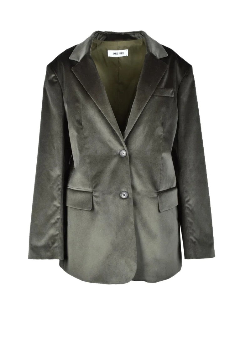 Annie Paris Deep Green Velvet Jacket