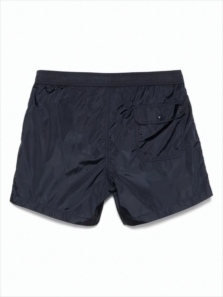 Moncler Blue Polyamide Shorts With Fitted Waistband