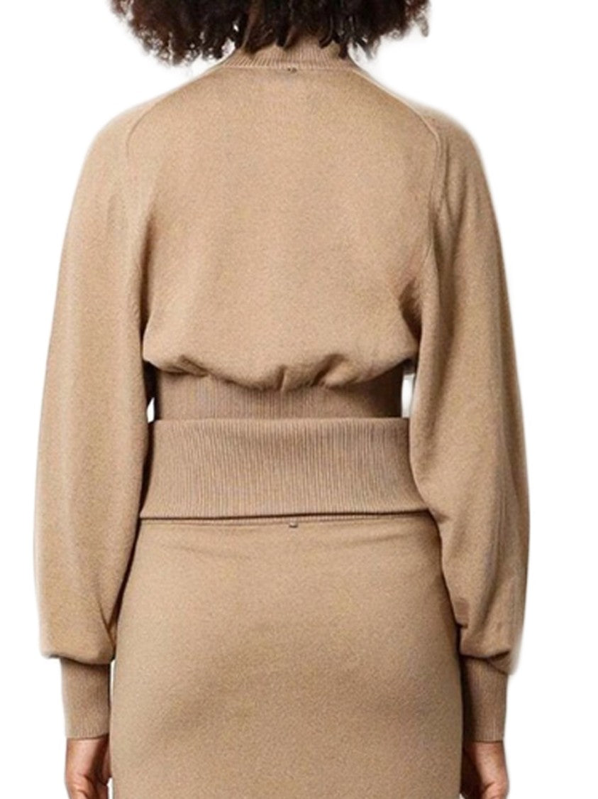Max Mara Cropped Turtleneck Sweater With High Neckline