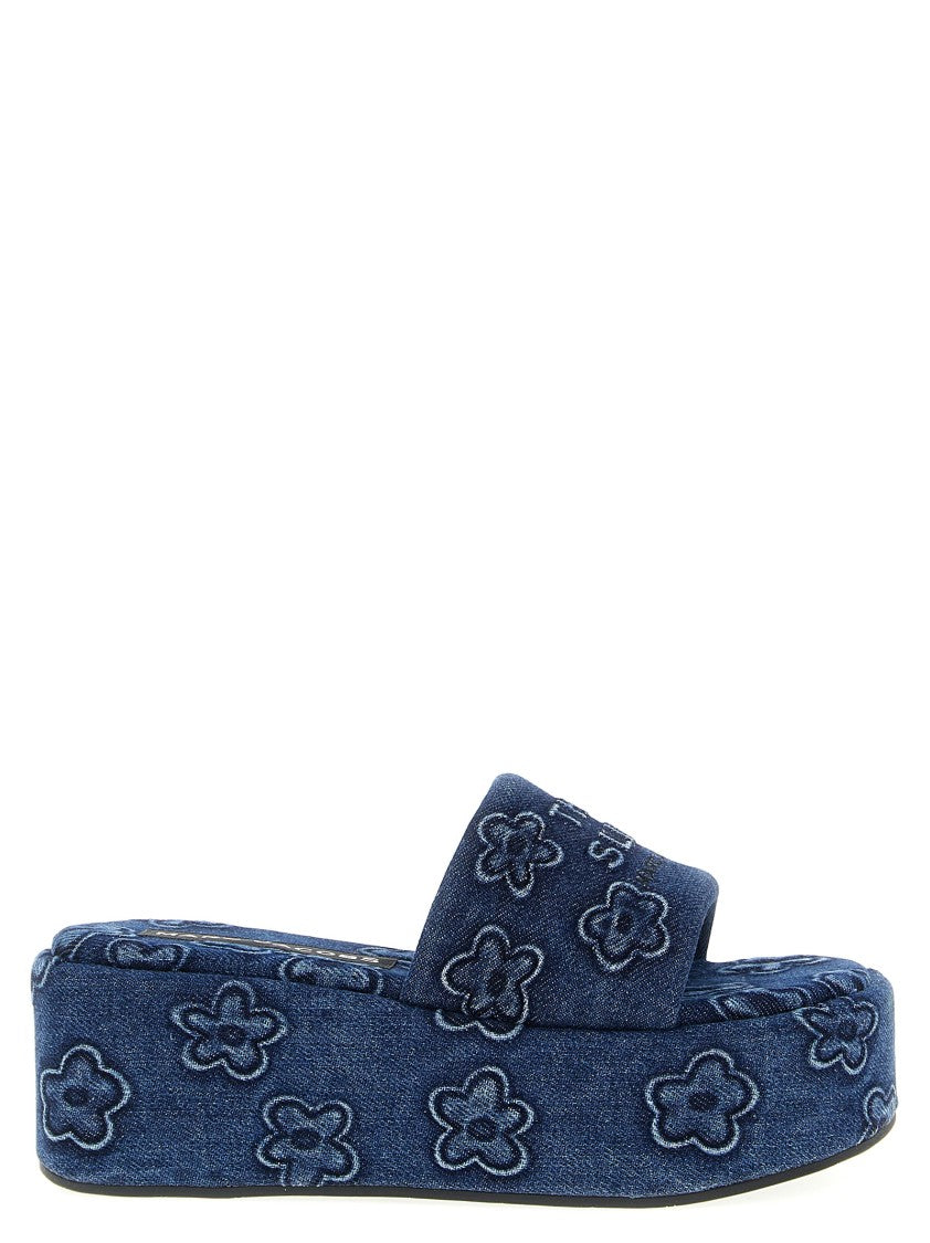 Marc Jacobs The Puffy Daisy Denim Platform Sandal' Slides