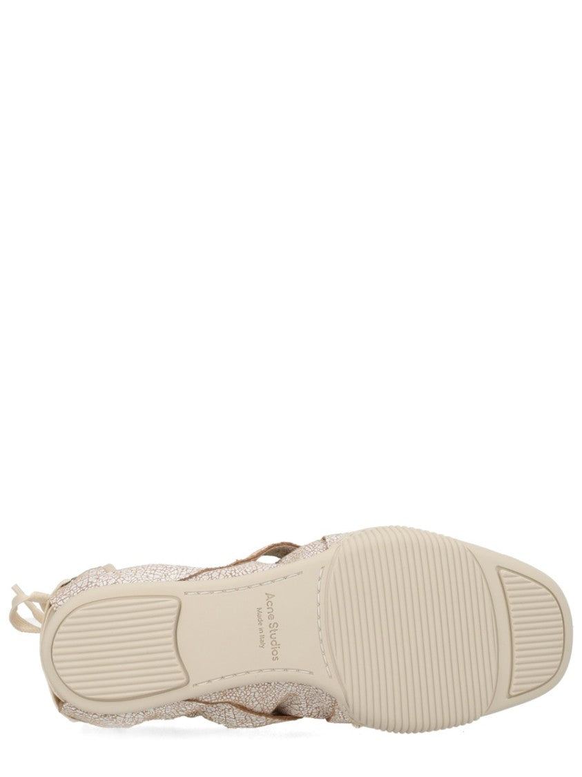Acne Studios Cracked Leather Lace Ballerina Sneakers