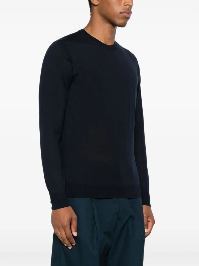 Drumohr Fitted Long Sleeve Crew-Neck Sweater