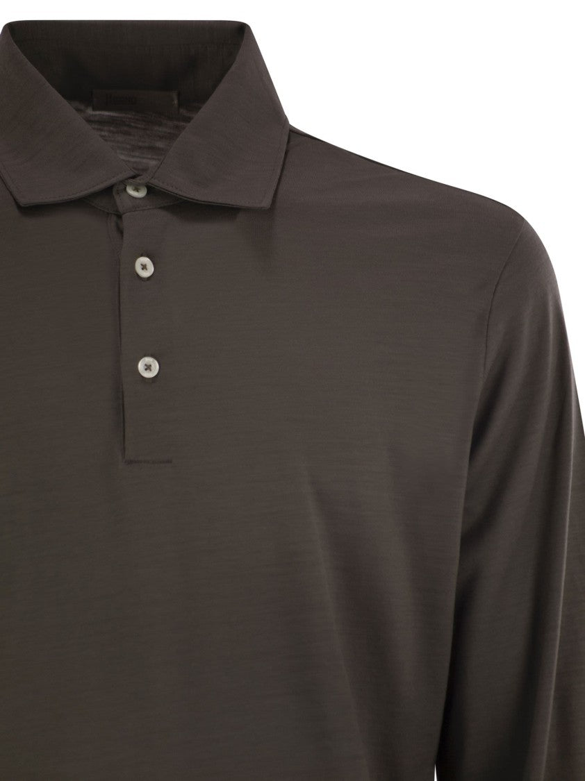 Herno Resort Polo Shirt In Soft Wool Knit