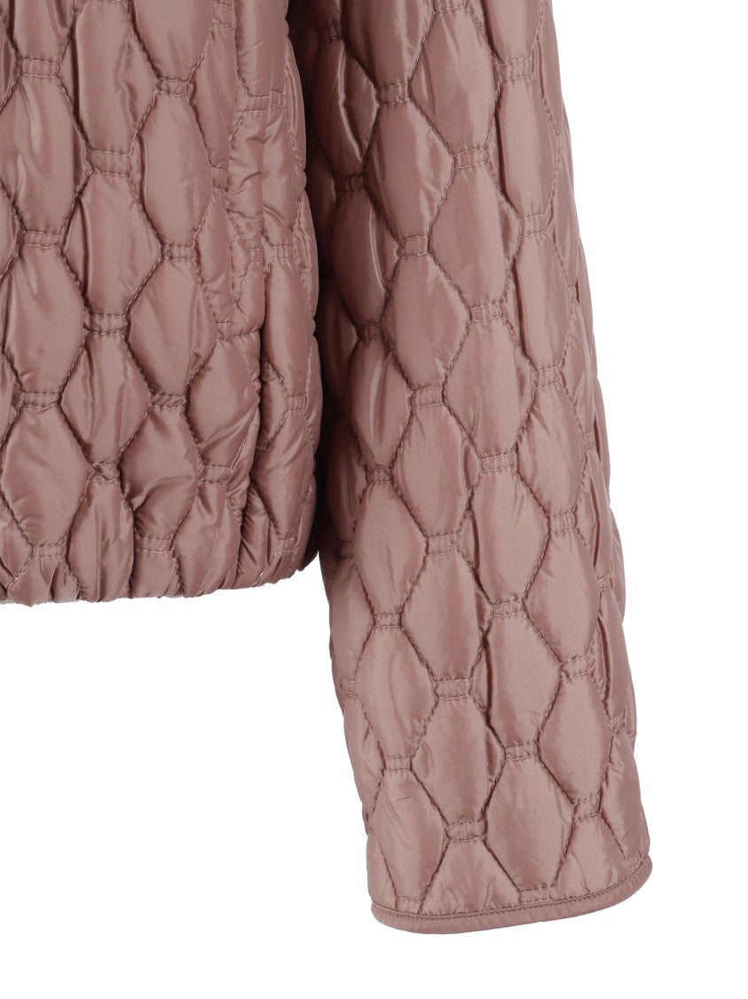 Duno Geometric Quilted Hooded Quilted Down Jacket