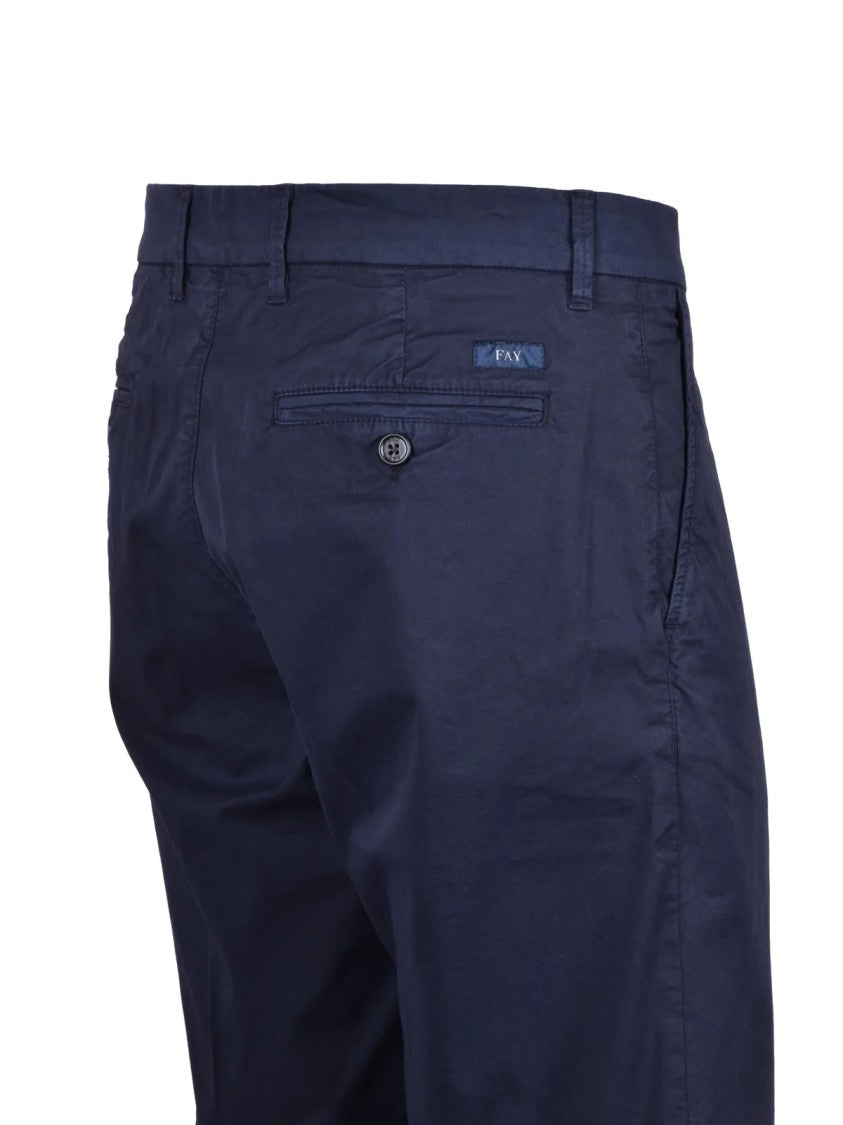 Fay Blue Cotton Elastane Bermuda Shorts