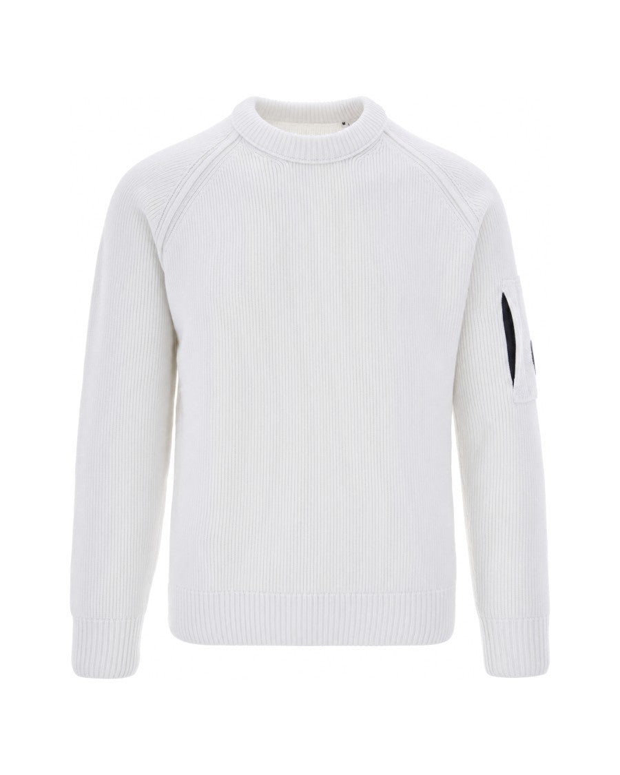 C.P. Company Gauze White Chenille Cotton Sweatshirt