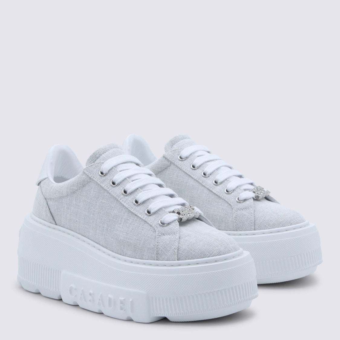 Casadei Grey Leather Nexus Solar Eclipse Sneakers
