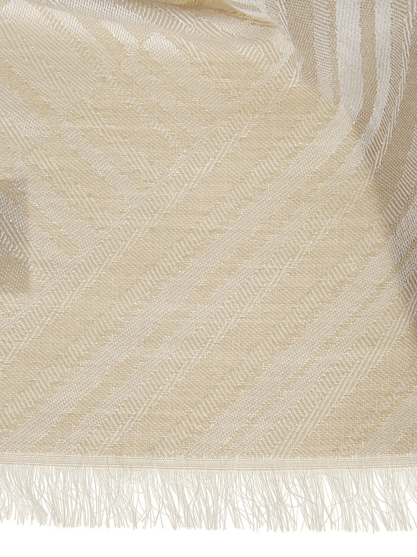 Max Mara Mxamarmo Chevron Pattern Wool Blend Scarf