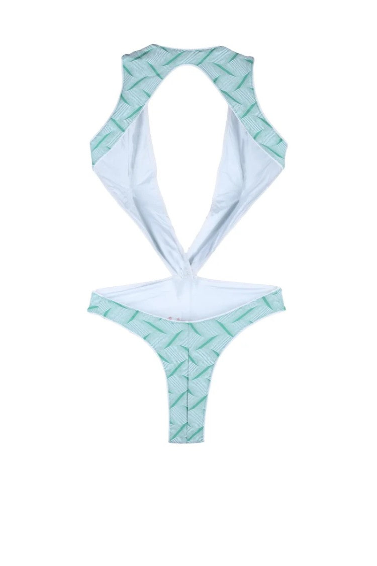 Sucrette Textured One-Piece Swimsuit With Bold Cut-Outs