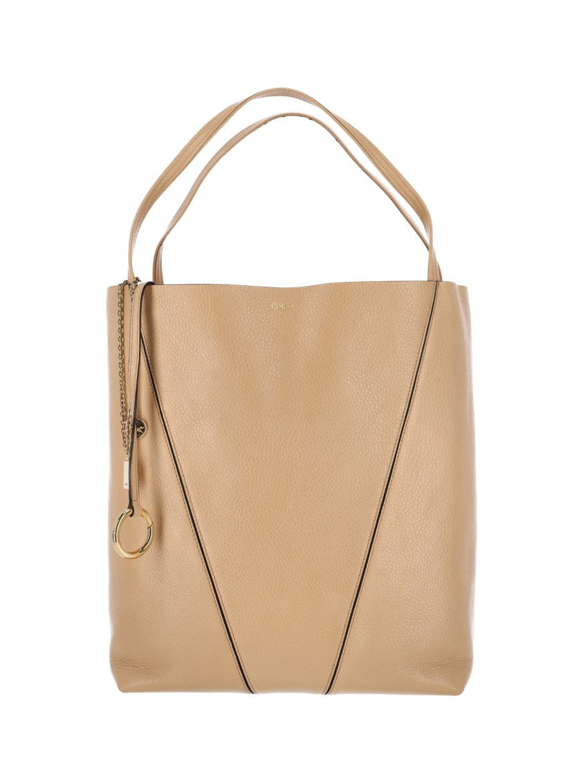 Chloé "Spin" Large Tote Bag – Beige