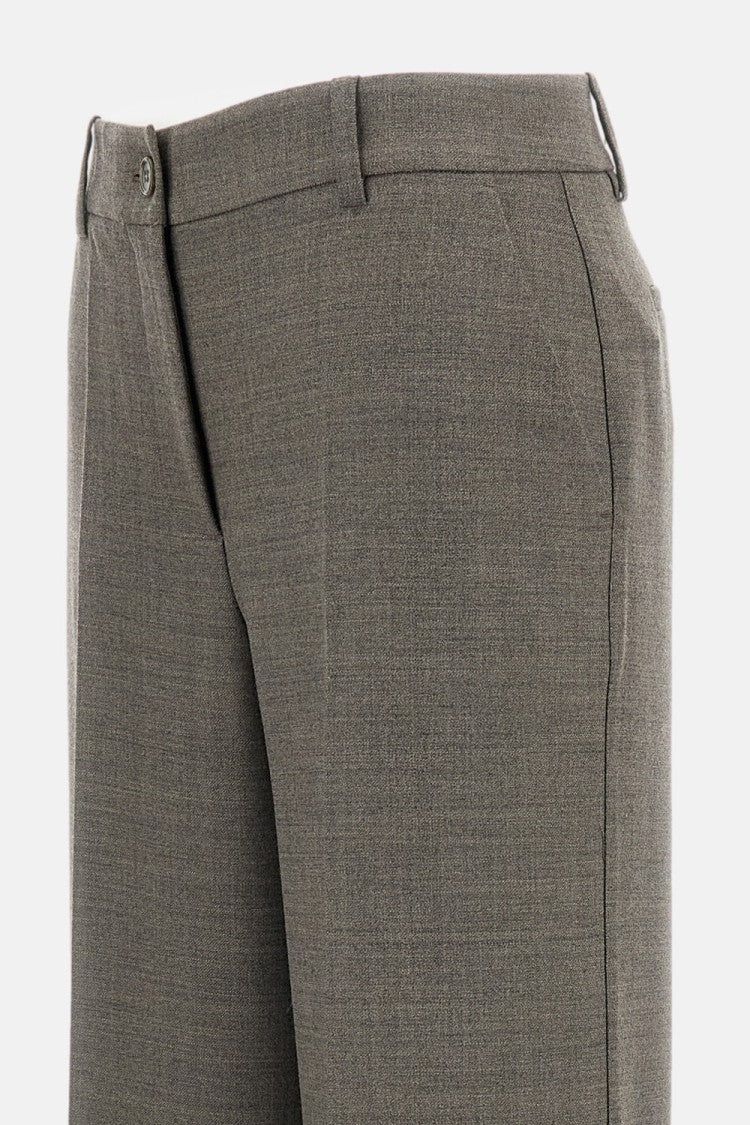 Parosh Tailored Brown Trousers With Straight Legs And Mid-Rise Waist