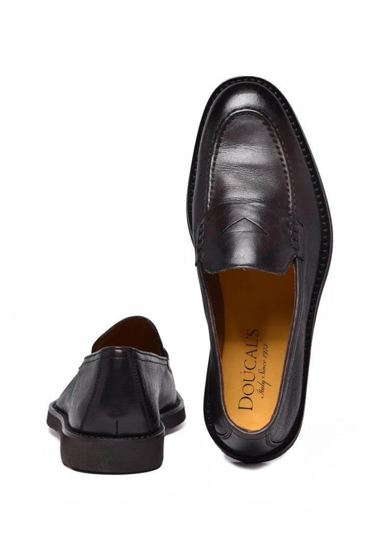 Doucal's Leather Rubber Loafers - Brown