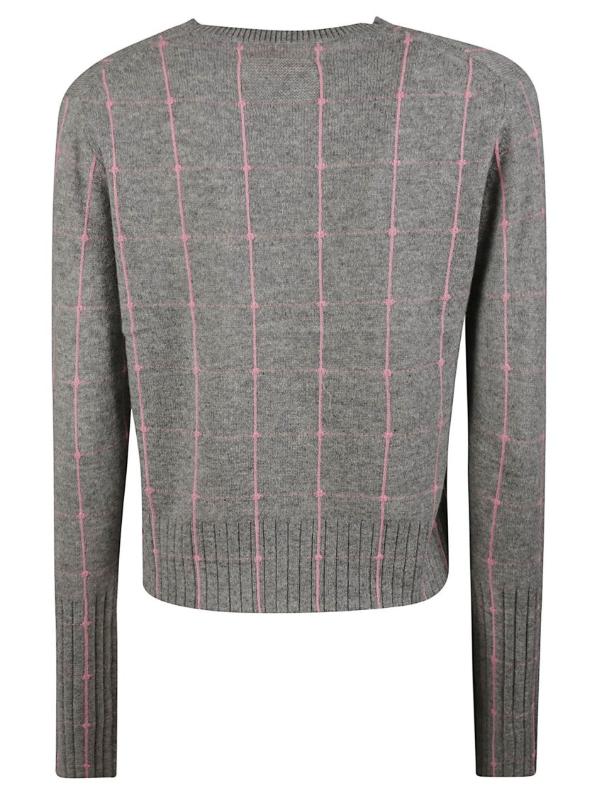 Guest In Residence Shrunken Cropped Pink Stitch Cashmere Sweater