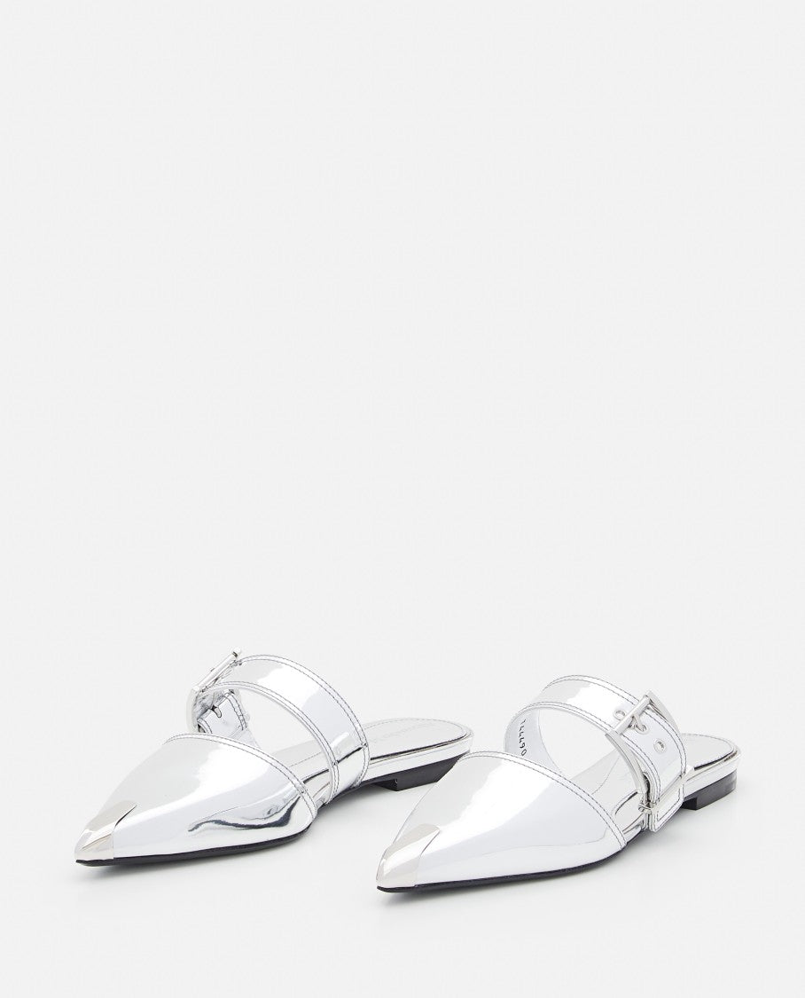 Alexander Mcqueen MIRROR POINTED OPEN BACK SANDALS