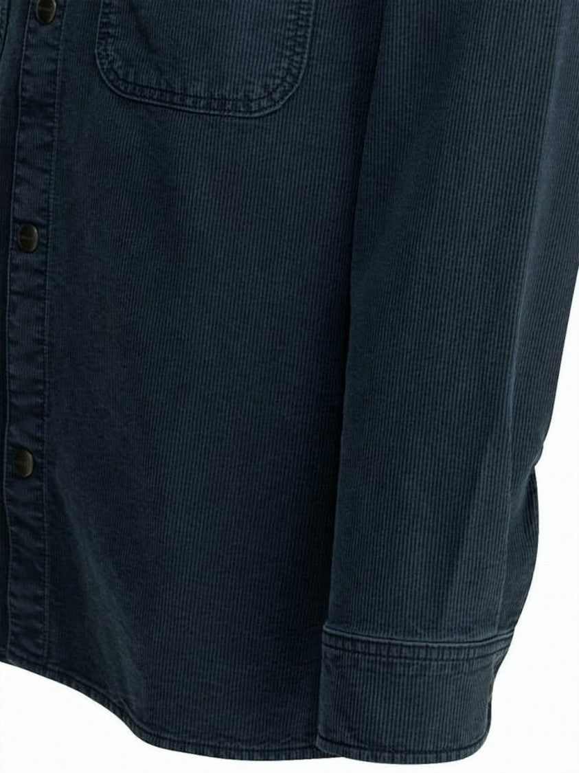 Carhartt Wip Black Structured Corduroy Patch Logo Shirt