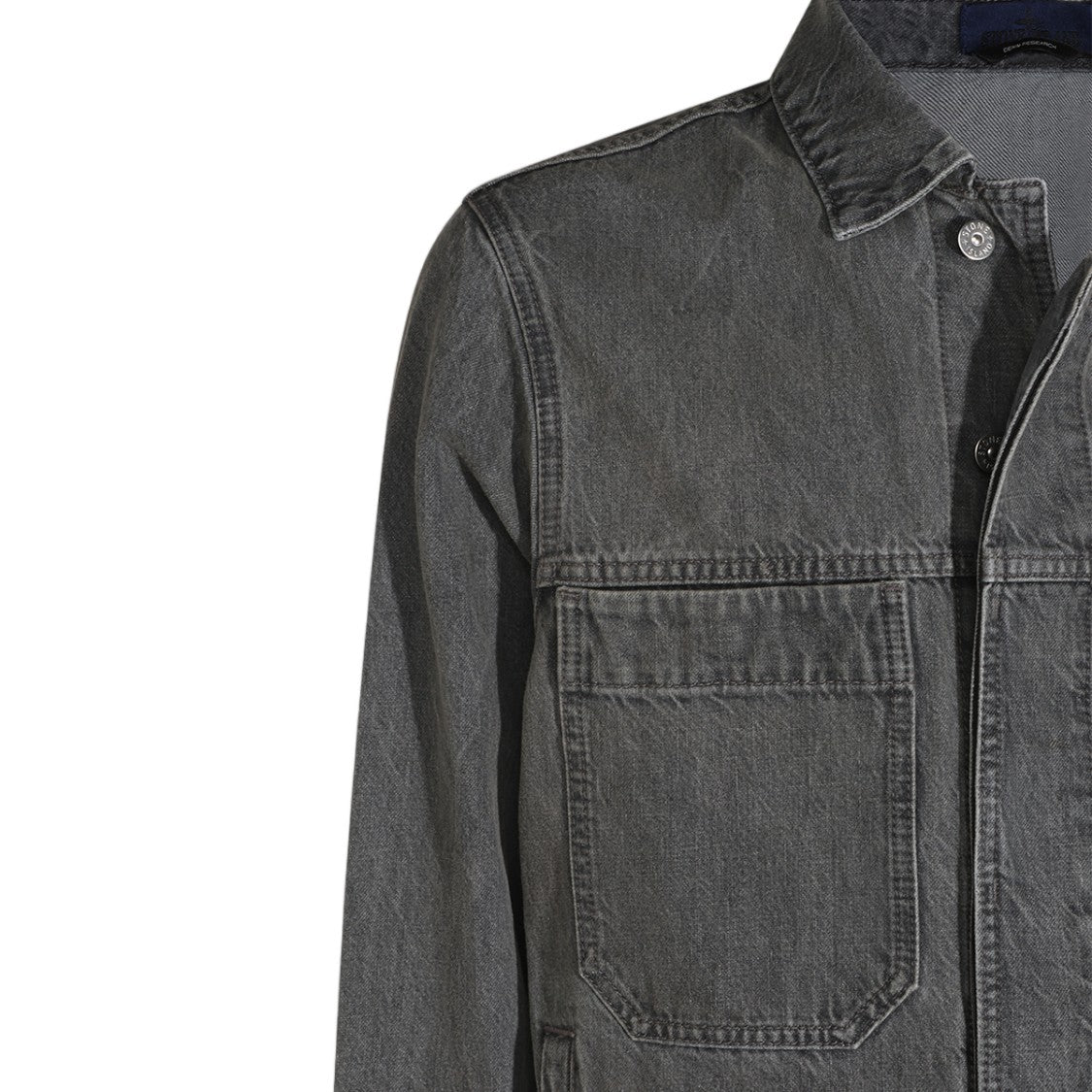 Stone Island Washed Grey Classic Collar Denim Jacket