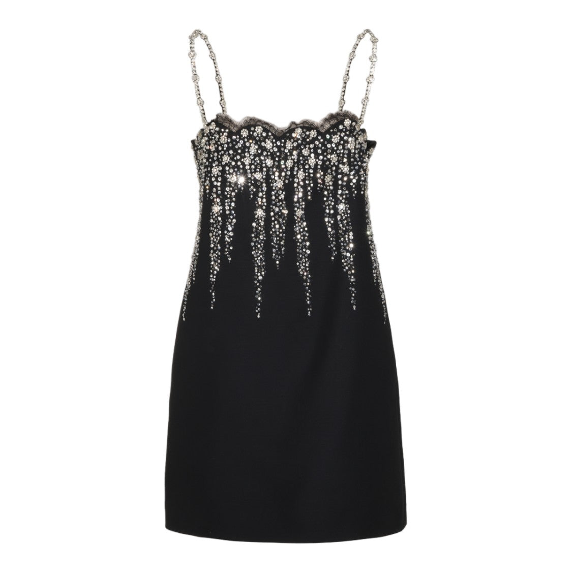 Valentino Mini Dress With Intricate Embellishments And Lace Trims