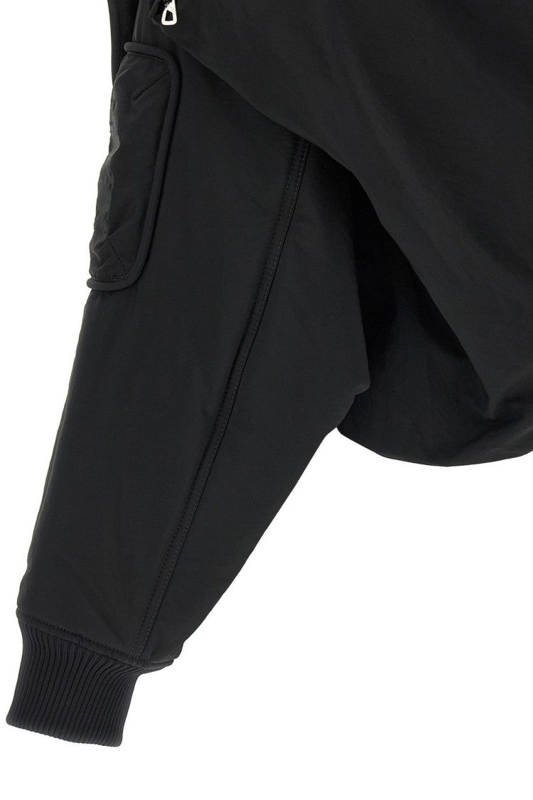 Jean Paul Gaultier Cropped Dark Grey Bomber Jacket