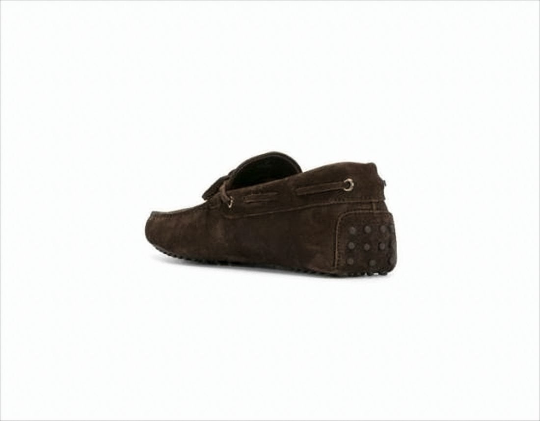 Tod's Moccasin Toe Loafers With Decorative Bow And Pebbled Sole