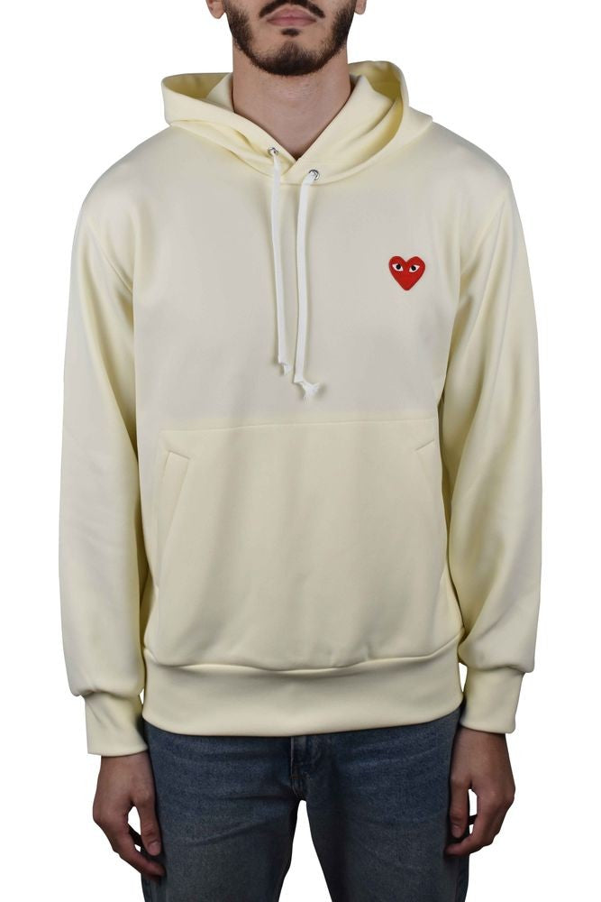 Comme Des Garçons Pastel Yellow Polyester Sweatshirt With Drawstring Hood