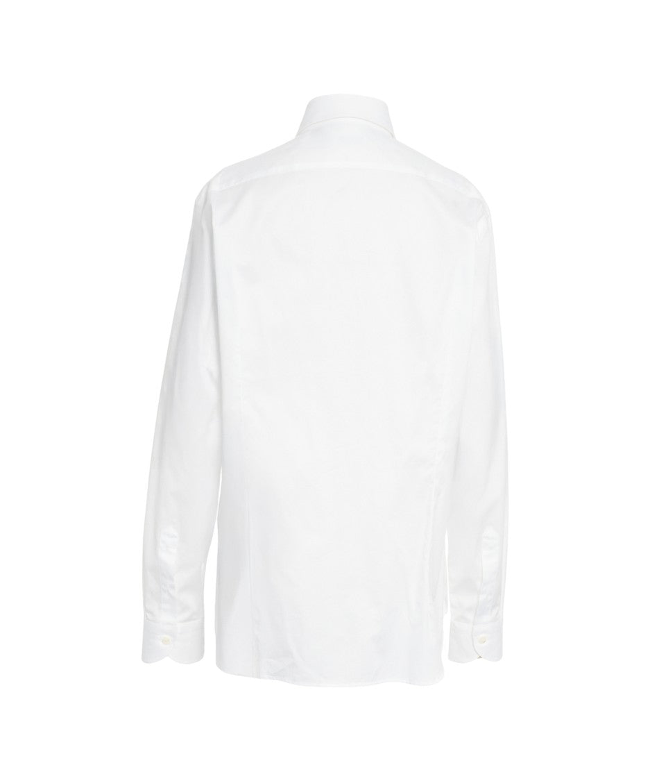Guglieminotti Timeless Cotton Shirt With Kent Collar And Refined Silhouette
