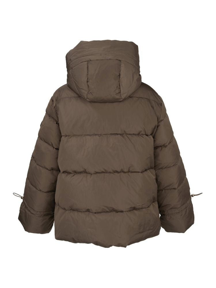 Sergio Moretti Beige Quilted Puffer Jacket With Adjustable High Collar