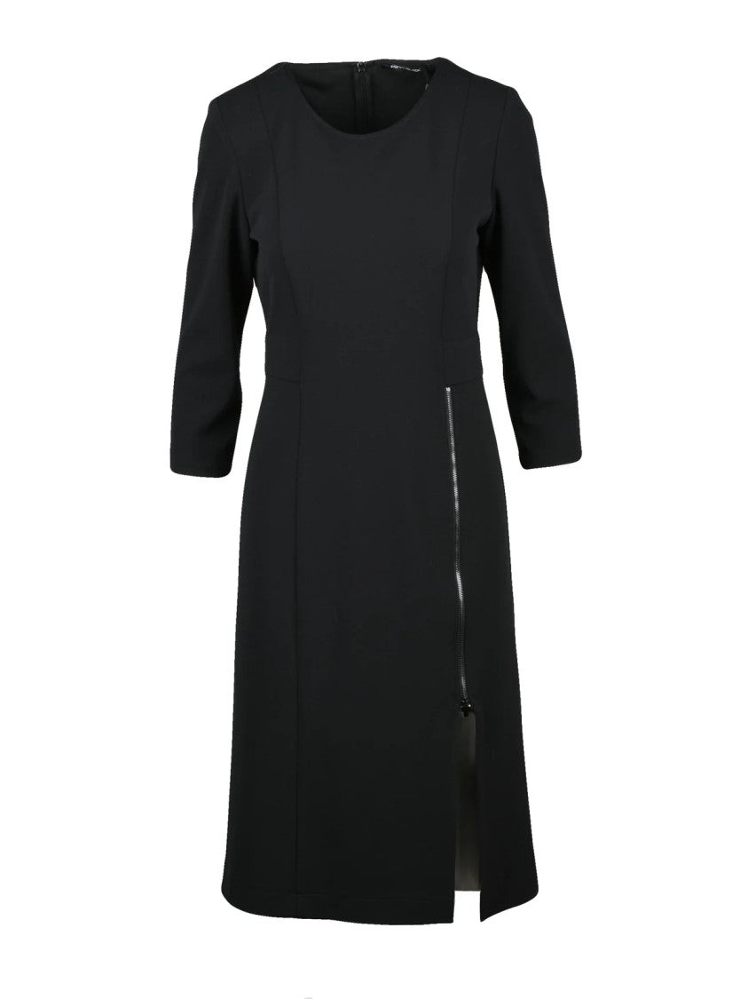 Pennyblack Pennyblack Midi Dress With Three-Quarter Sleeves And Vertical Zipper Detail