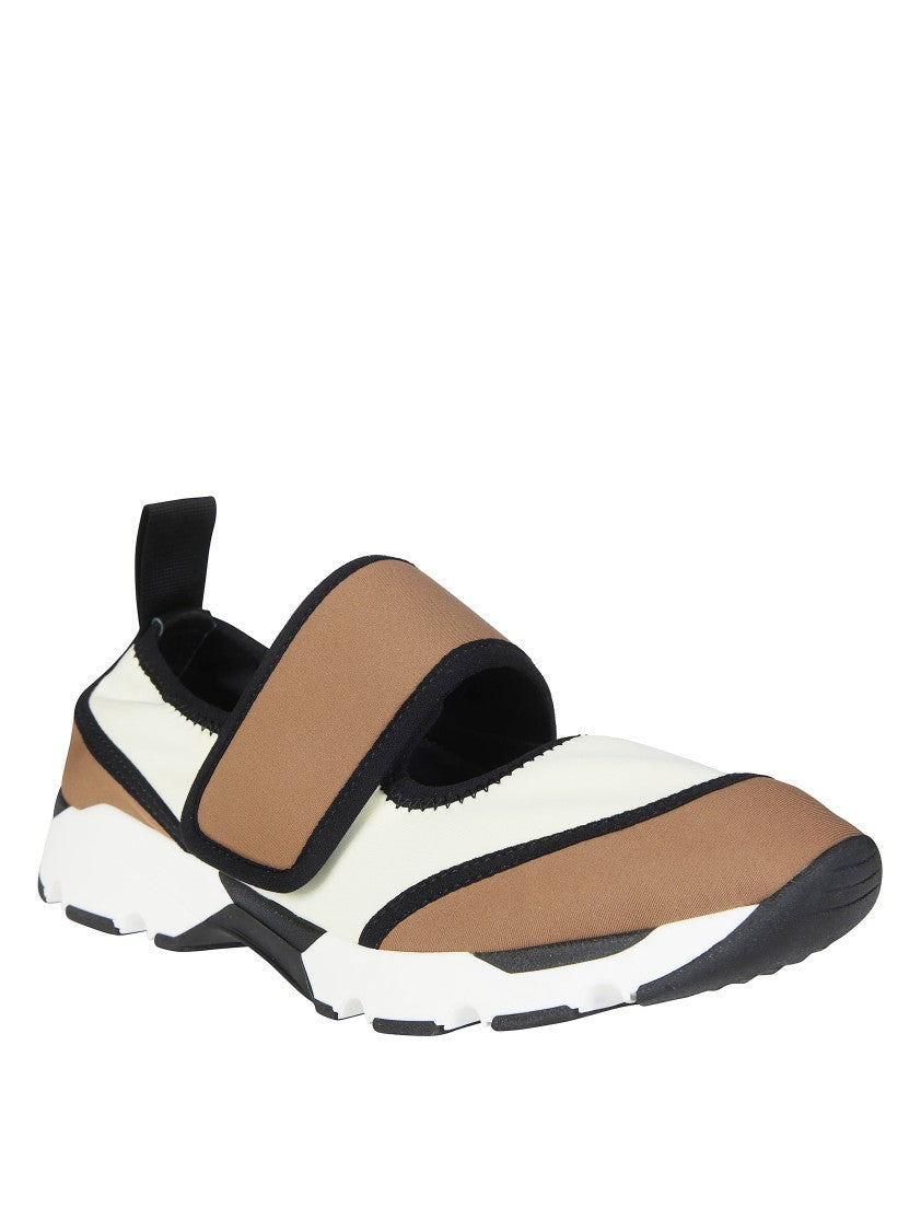 Marni Brown Sporty Slip On Strap Sneakers
