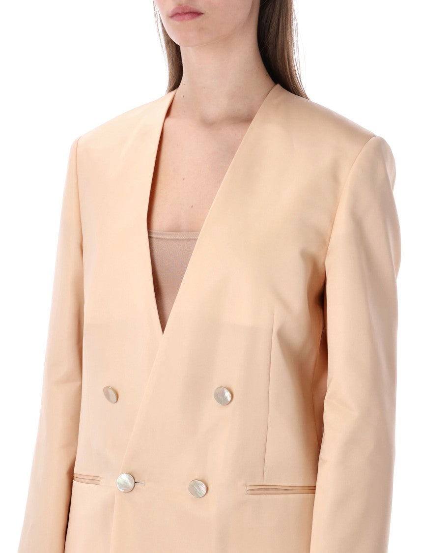 Alberta Ferretti Double-Breasted Silk Organza Jacket