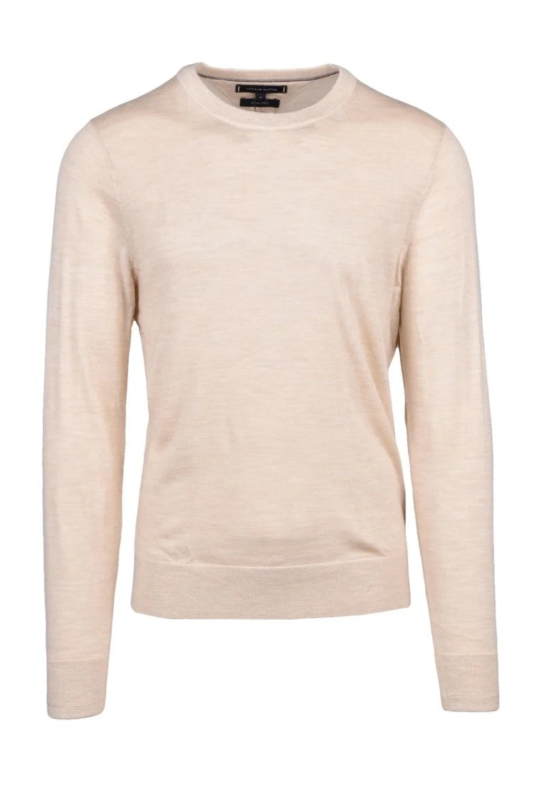 Tommy Hilfiger Beige Fine-Knit Cotton Sweater