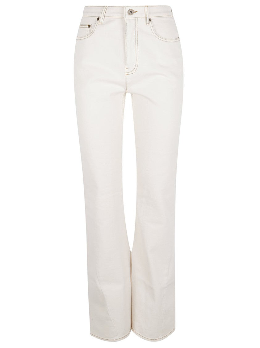 Burberry High-Waisted Flared Denim Jeans With Equestrian Embroidery