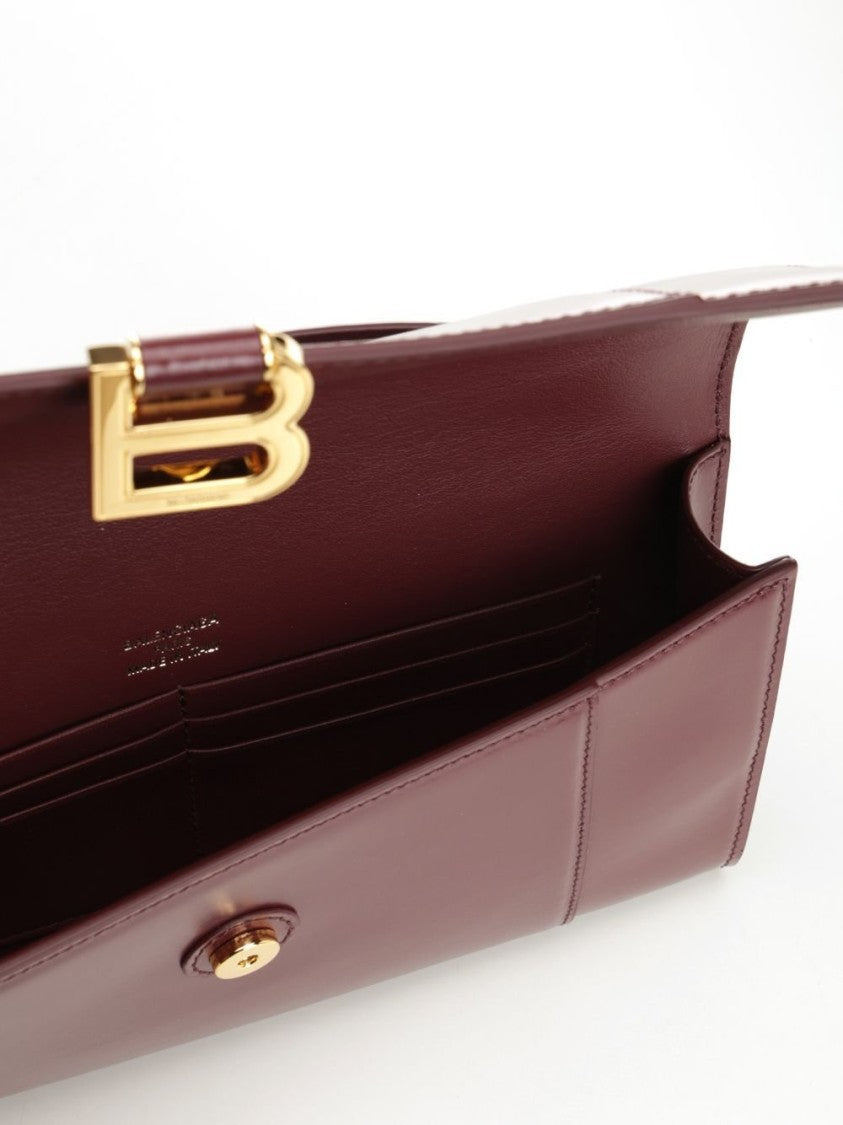 Balenciaga Structured Burgundy Bag With Minimalist Design