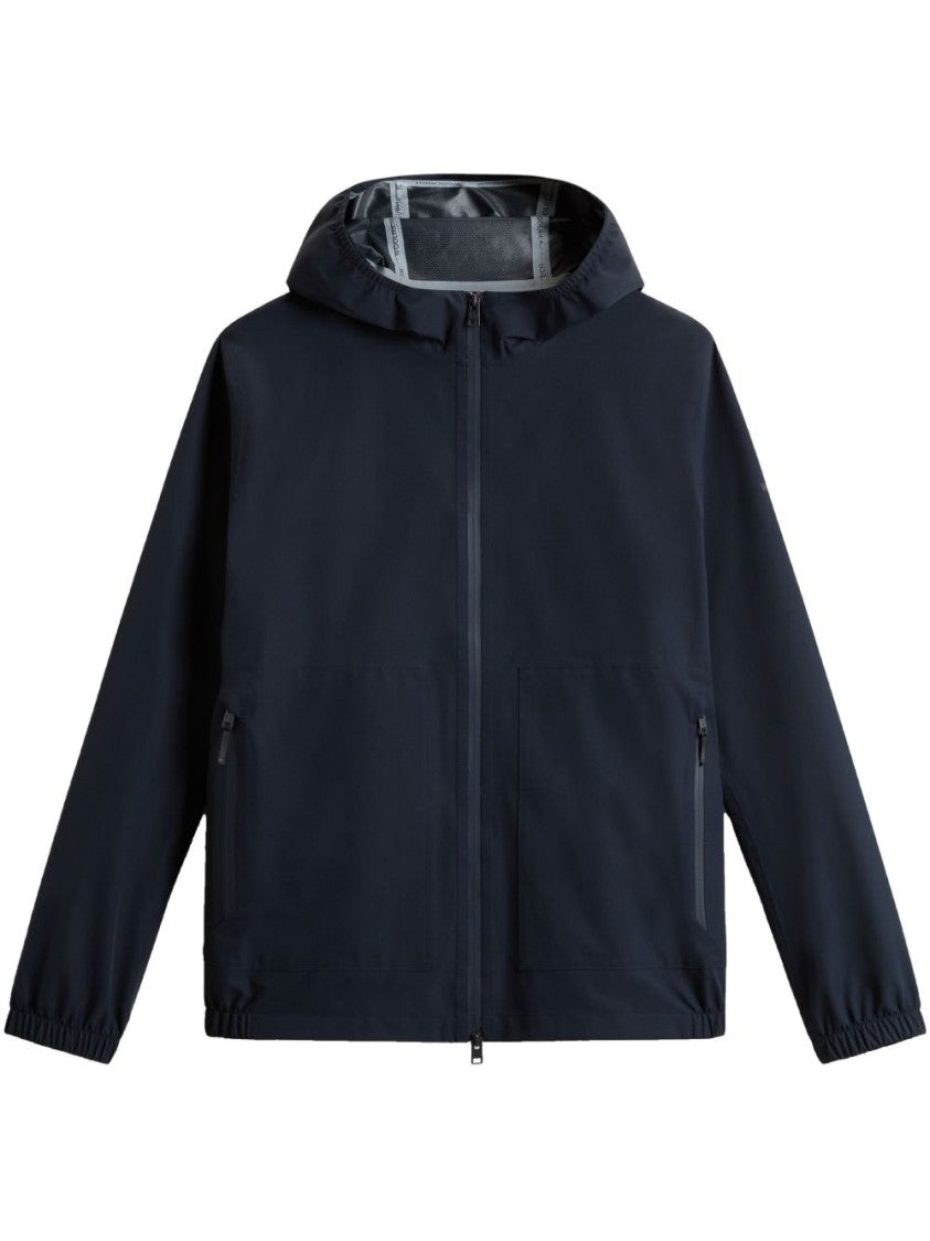 Woolrich Midnight Blue Giacca Pacific With Drawstring Hood