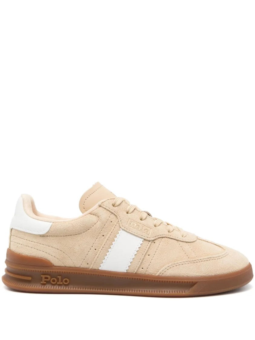 Polo Ralph Lauren Beige Cow Leather Casual Trainers
