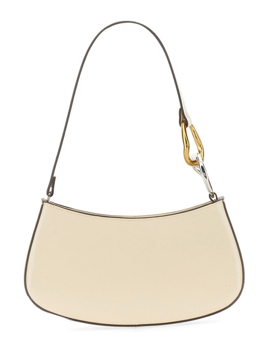 Staud Crescent-Shaped Handbag With Gold And Silver Hardware