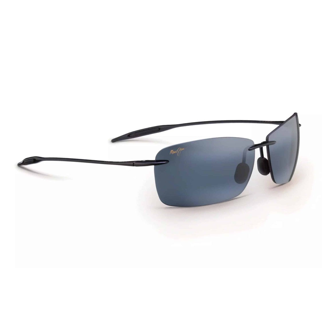 Maui Jim Lighthouse Rimless Sunglasses With Rectangular Dark-Tinted Lenses