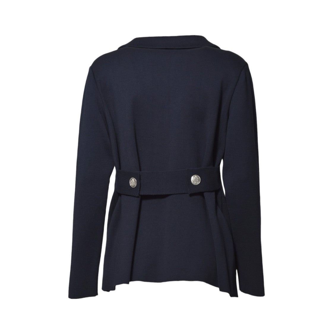 Charlott Blue Cotton V-Neck Jacket