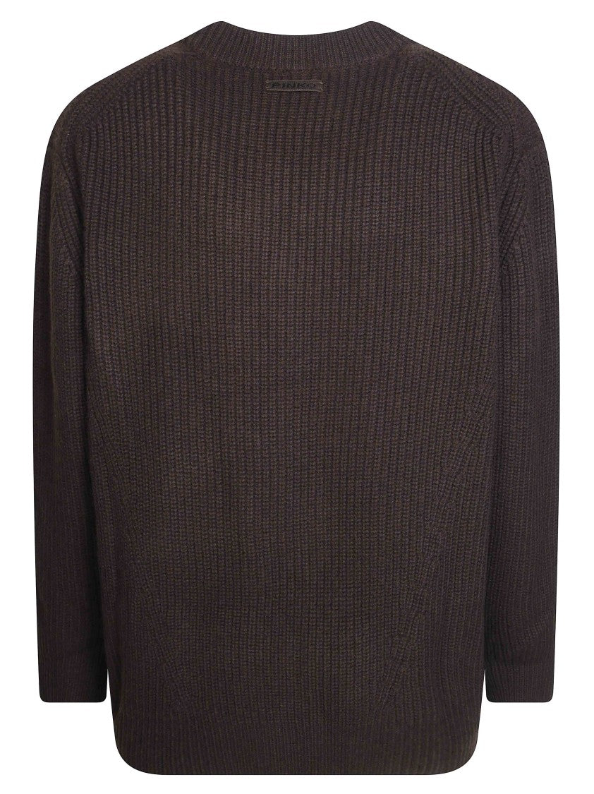 Pinko Gracidio Pure Wool Crew Neck Knitted Sweater