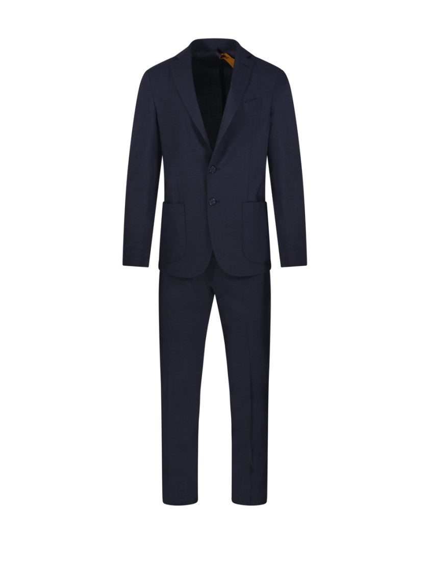Santaniello Tailored Black Suit With Notch Lapels And Straight-Cut Trousers