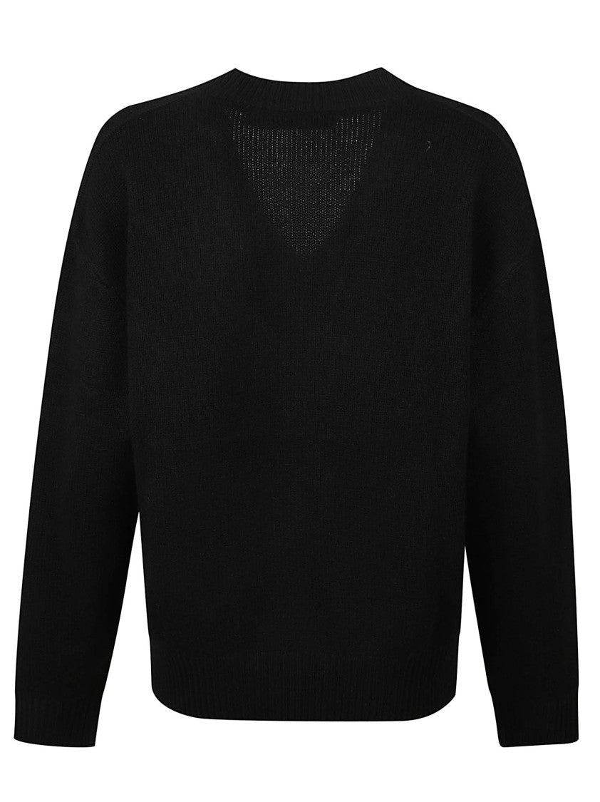 Iro Deep V-Neck Knit Sweater With Ribbed Detailing