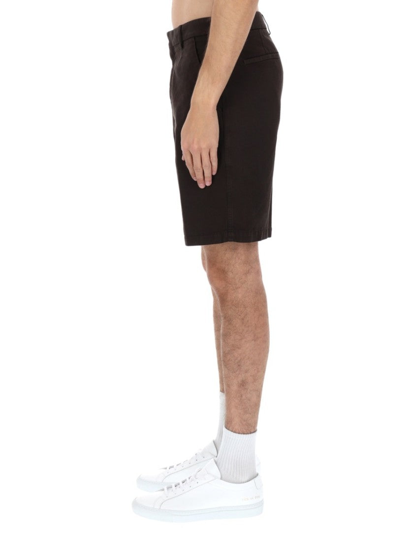 Zegna Tailored Cotton-Linen Flat Front Shorts