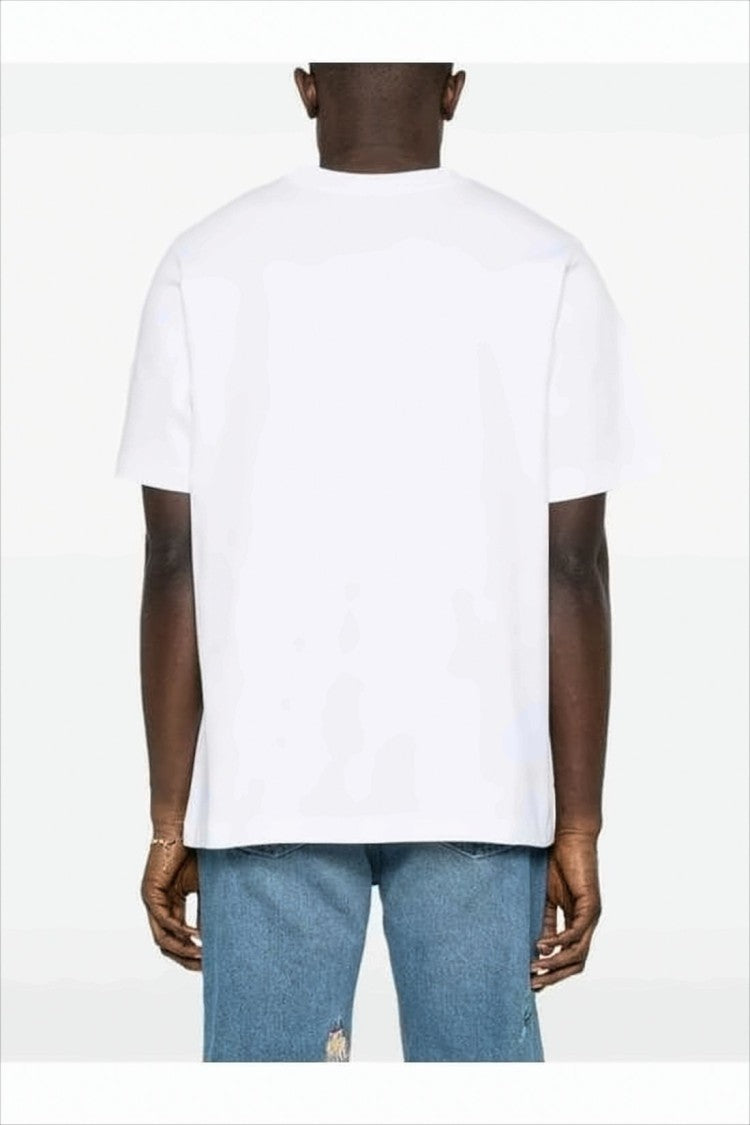 Casablanca White Short-Sleeve T-Shirt With Cherub Graphic Print