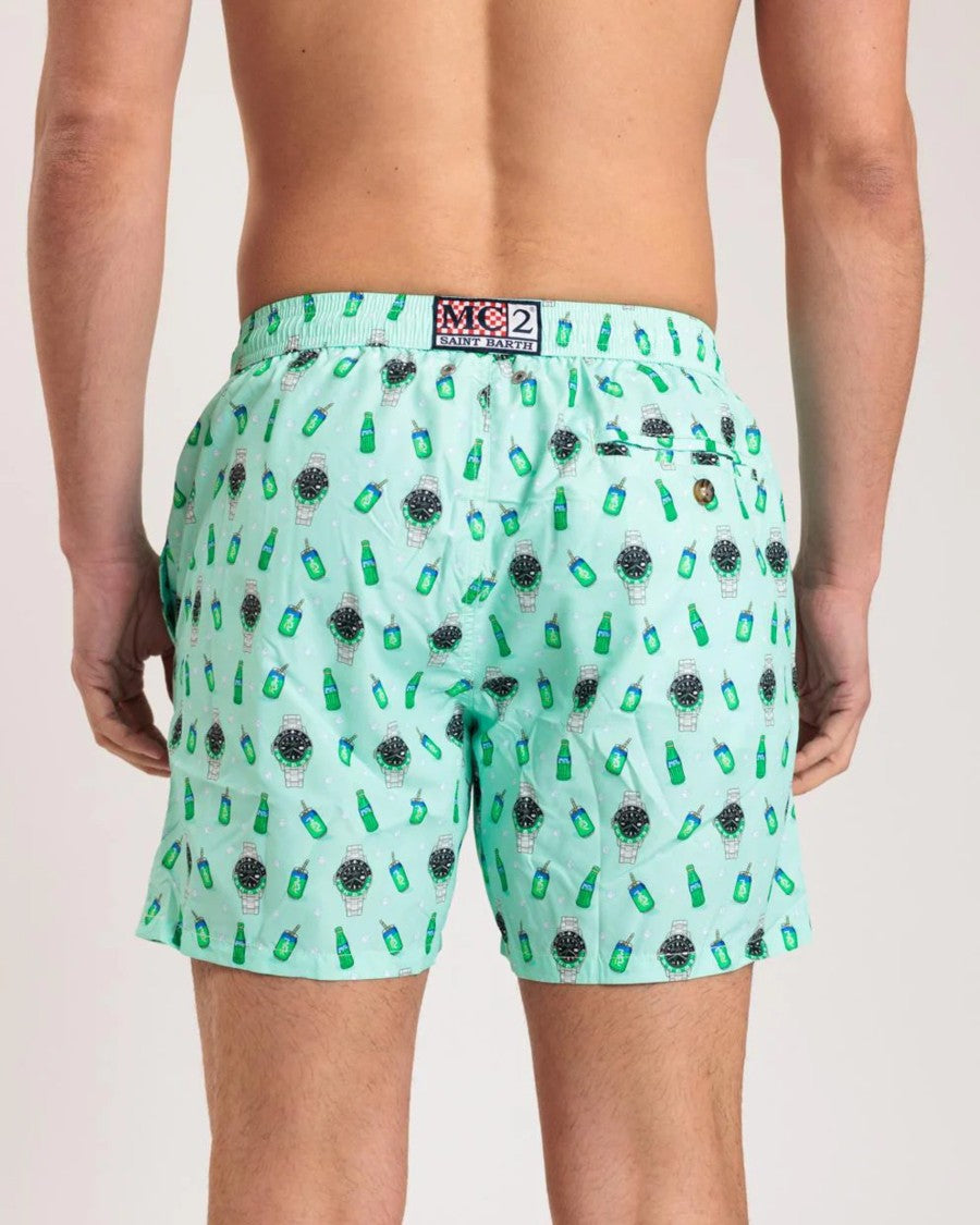 Mc2 Saint Barth Light Blue Lighting Micro Fantasy Swim Shorts