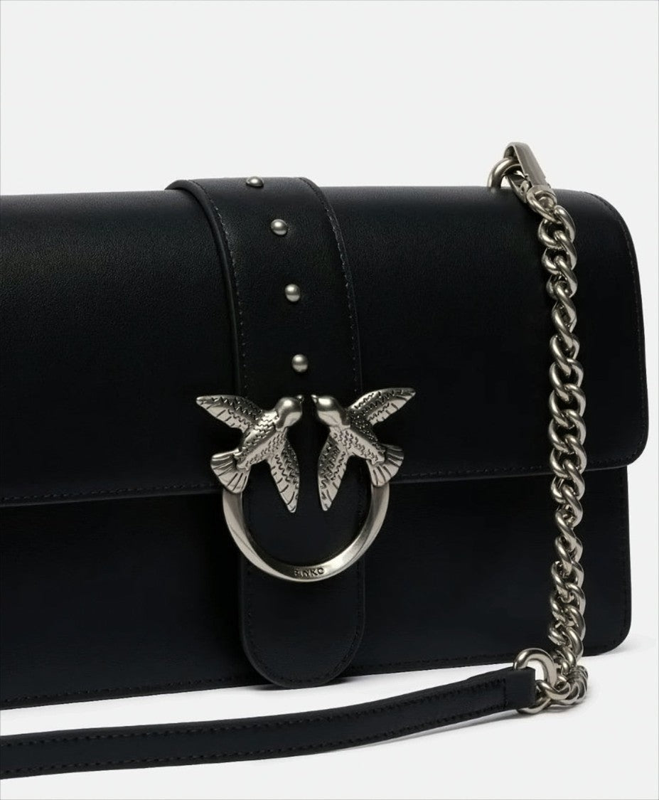 Pinko Black Calf Leather Bag